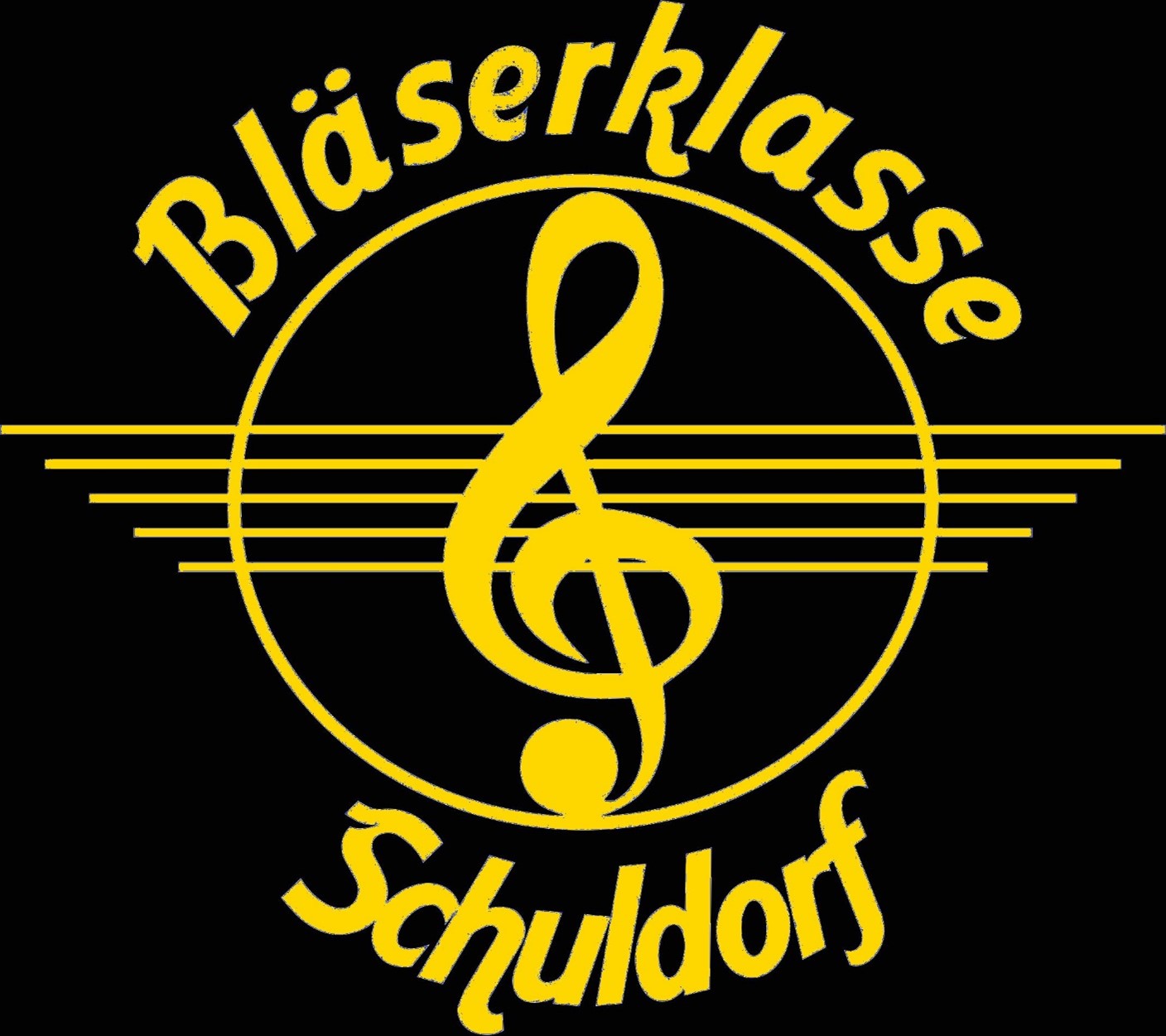 Logo Bläserklasse gold auf schwarz